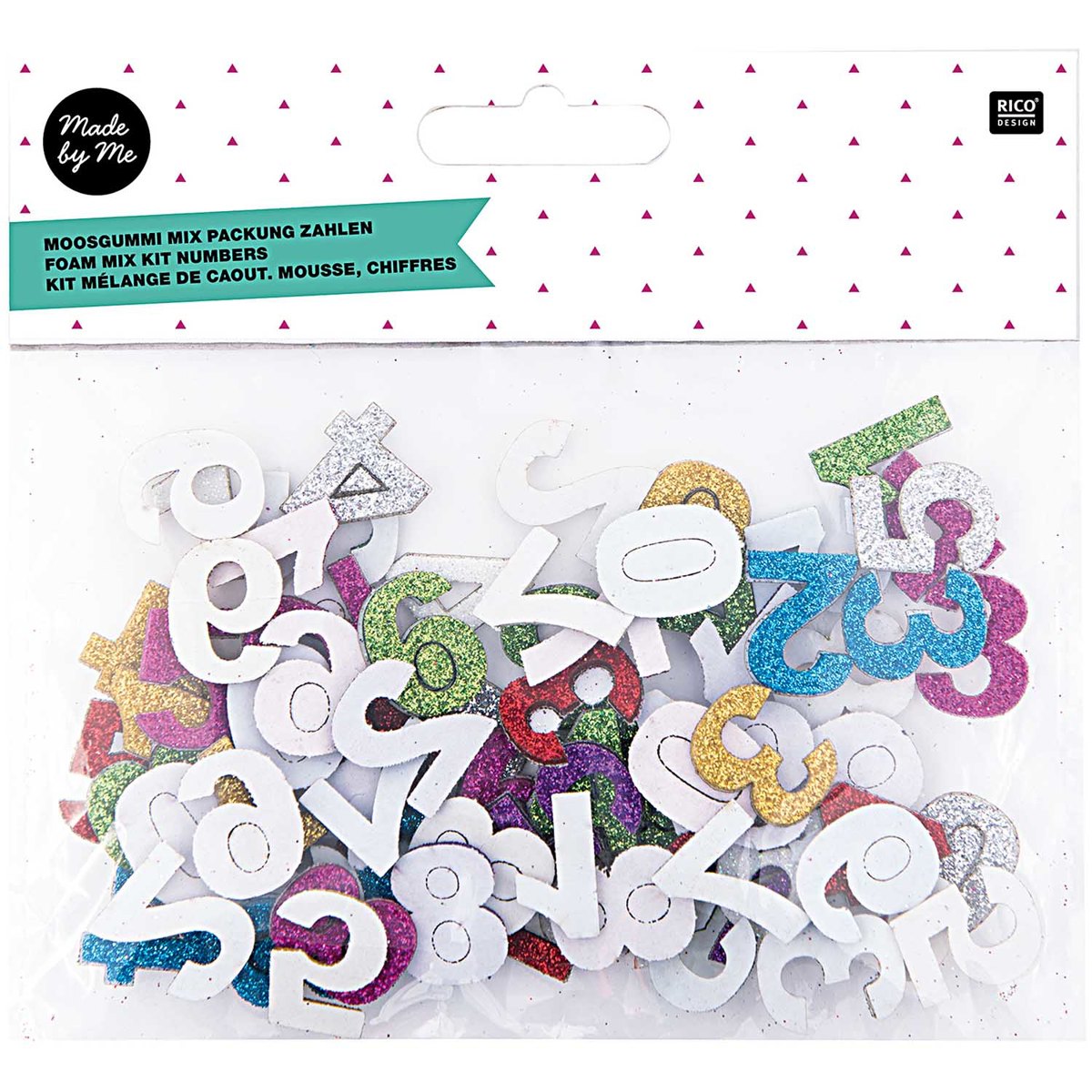 Caoutchouc mousse Chiffres 2cm 80pcs